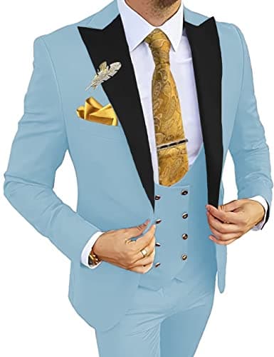 Wangyue 3-Piece Slim Fit Suits for Men