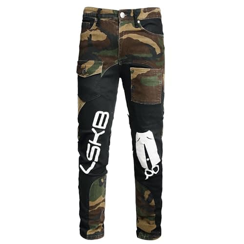 Slim Fit Men's Ripped Stretch Jeans