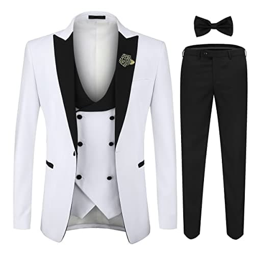 YFFUSHI Men's Slim Fit One-Button Prom Suit Set