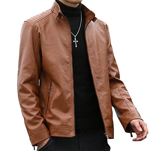 Men's Casual Faux Leather Motorcycle Jacket