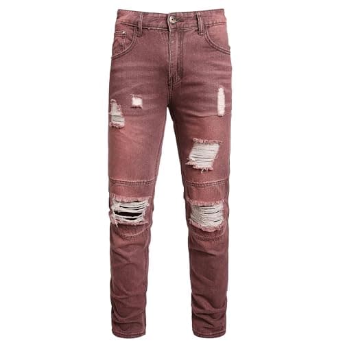 Slim Fit Men's Ripped Stretch Jeans