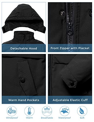 ZSHOW Boys' Waterproof Ski Jacket with Hood and Fleece Lining