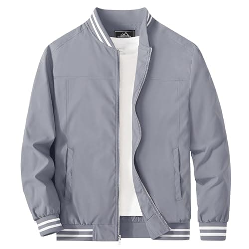 MAGCOMSEN Men's Lightweight Bomber Jacket Zip-Up Windbreaker