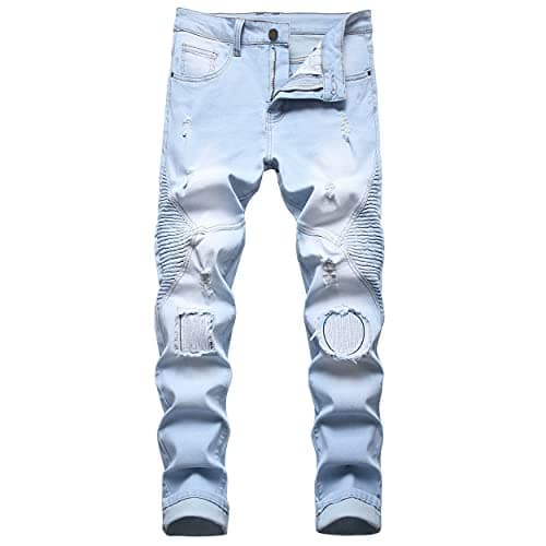 RANMCC Men's Slim Fit Ripped Jeans