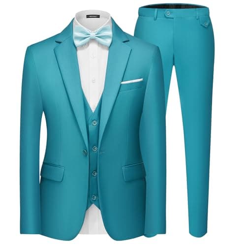 MAGE MALE Men's 3-Piece Slim Fit Suit Set: Elegant Blazer, Vest, and Pants