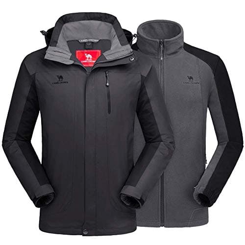 CAMEL CROWN Men's 3 in 1 Waterproof Winter Snow Jacket Windproof Hooded