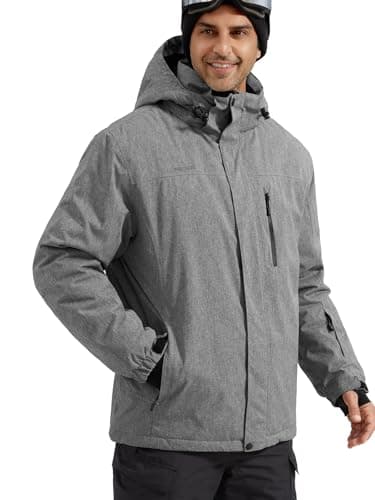 Men's Waterproof Ski Snow Jacket with Hood
