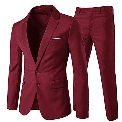 Cloudstyle Men's Slim Fit 2 Piece 2 Button Dress Suit Blazer & Pants Set
