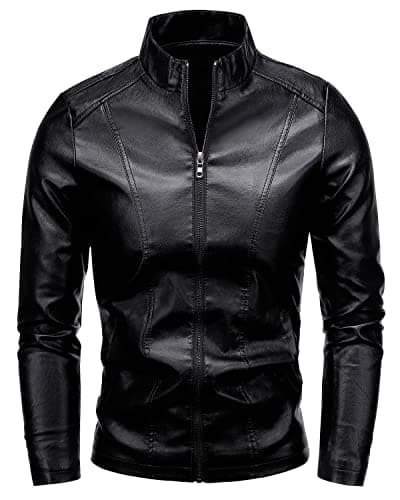 Fairylinks Men's Casual Faux Leather Jacket for Fall Winter Comfort and Style
| Fairylinks Men's Casual Faux Leather Jacket Practical for Work and Casual Wear
| Fairylinks Men's Casual Faux Leather Jacket Stylish Design with Multiple Pockets