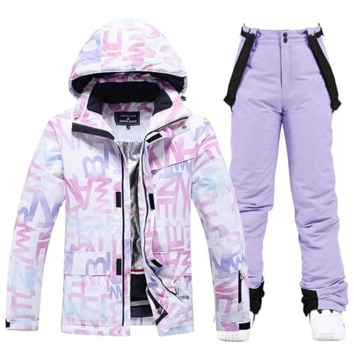 WOWULOVELY Women's Winter Ski Suit with Insulated Snowboarding Jacket and Pants