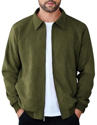 Men's Casual Suede Bomber Jacket
