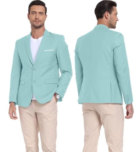 YoTsai Spring Men's Slim Fit 2-Button Casual Suit Blazer Jackets