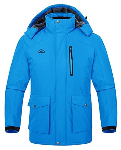 Rdruko Men's Waterproof Insulated Fleece Ski Jacket for Winter Mountaineering