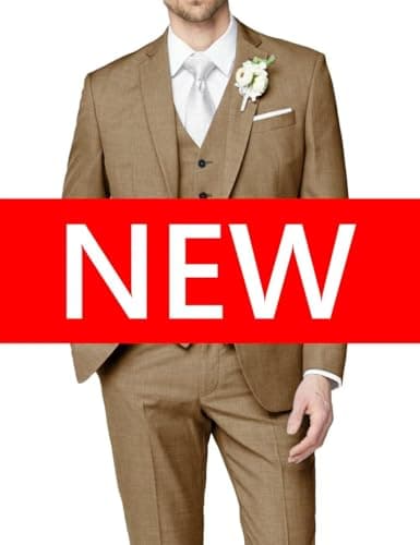 HUUTOE Men's Slim Fit Wedding Groomsmen Tuxedo Set Blazer Jacket Pants