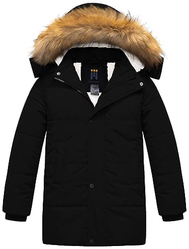 Thick Winter Coat for Boys: CREATMO US Sherpa Long Parka Jacket