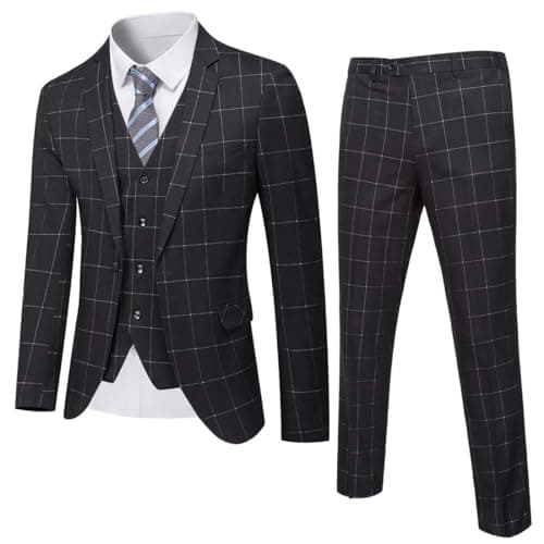 YND Men's Slim Fit 3 Piece Suit Set