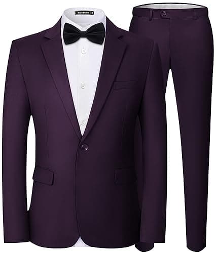 WEEN CHARM Men's Slim Fit 2-Piece Tuxedo Set