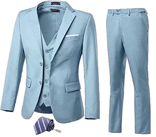 Slim Fit 3-Piece Men's Business Suit for Wedding, Prom, and Business Events