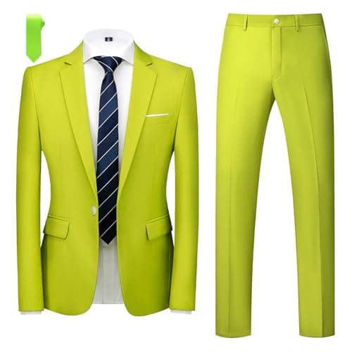 Mogu Men's Slim Fit 2-Piece Tuxedo Suit for Weddings and Formal Events