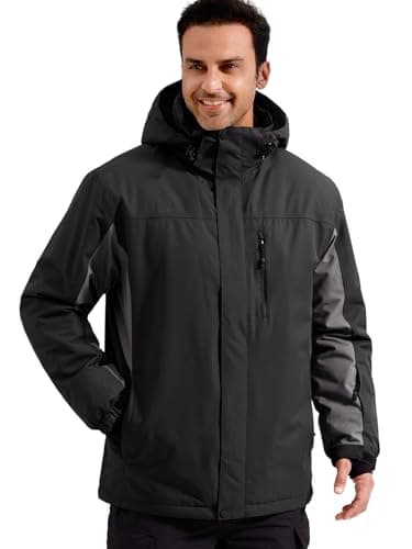 Men's Waterproof Ski Snow Jacket with Hood