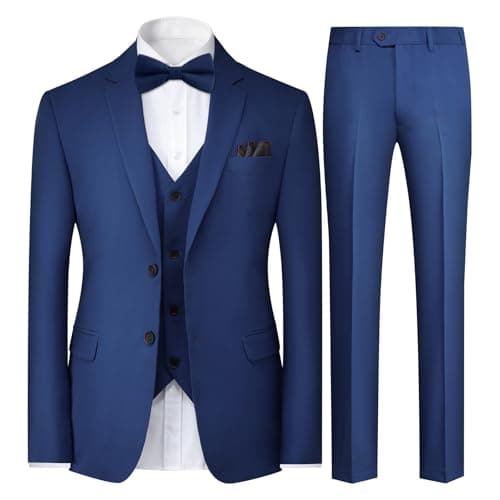 Cloudstyle Mens Classic Fit 3-Piece Wedding Dress Suit Jacket, Vest & Pants