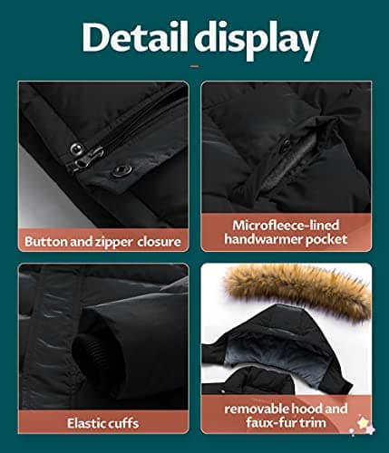 Creatmo US Boys' Water Resistant Winter Windbreaker Jacket