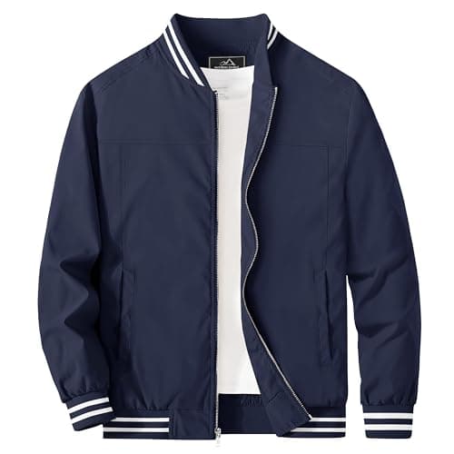 MAGCOMSEN Men's Lightweight Bomber Jacket Zip-Up Windbreaker