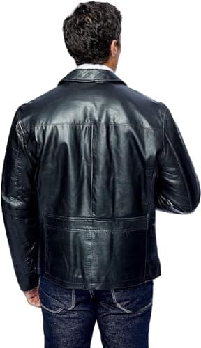Classic Men's New Zealand Lambskin Leather Open Bottom Jacket