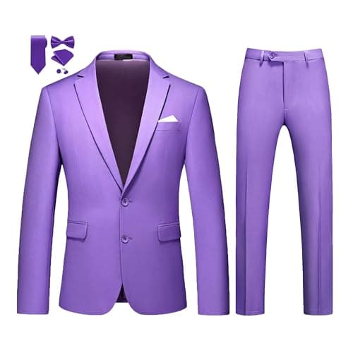 MOGU Men's Slim Fit Prom Tuxedo 2-Piece Suit (Jacket + Pants)