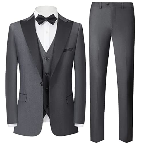 Boyland Men's Shawl Collar 1 Button Formal Suit for Wedding & Business