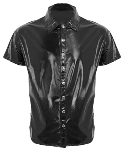 MALE SHINY PATENT LEATHER JACKET SLIM FIT NIGHTCLUB PARTY WEAR