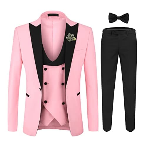 YFFUSHI Men's Slim Fit One-Button Prom Suit Set