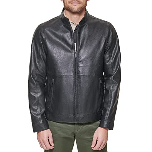 Men's Faux Leather Racer Jacket by DOCKERS