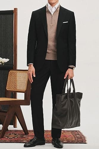 Amyox Men's Slim Fit Two Piece Wedding Prom Suit Jacket & Pants Set