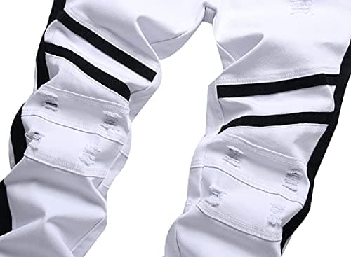 Slim Fit Ripped Distressed Stretch Jeans for Men