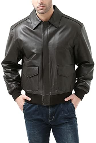 Landing Leathers Men's Big & Tall Air Force A-2 Leather Flight Jacket