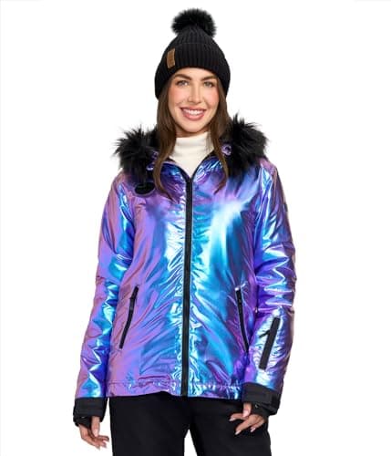 Tipsy Elves Women's Bright Colorful Apres Ski Hooded Snow Jackets