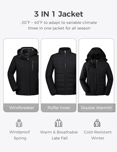 Wantdo Women's Plus Size Waterproof Winter Ski Snowboarding Jacket with Hood