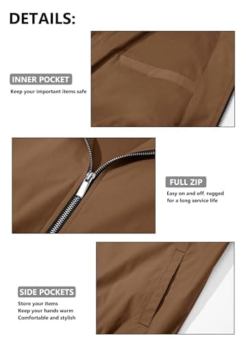 MAGCOMSEN Men's Lightweight Zip Up Windbreaker Coat with Pockets Spring Fall