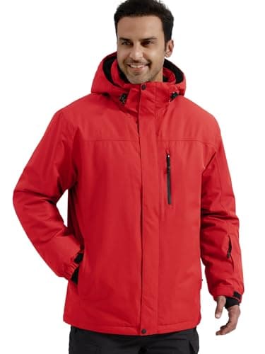Men's Waterproof Ski Snow Jacket with Hood