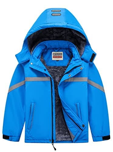 WULFUL Boys' Waterproof Winter Ski Coat with Hood