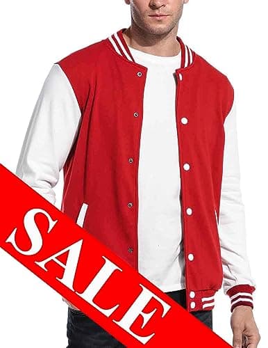 COOFANDY Men's Slim Fit Cotton Varsity Baseball Bomber Jacket