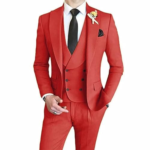 AufewB Men's Elegant Solid One-Button Slim Fit Party Suit Set