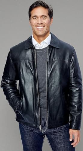 Classic Men's New Zealand Lambskin Leather Open Bottom Jacket