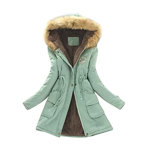 YMADREIG Women's 2023 Trendy Fleece Lined Hooded Winter Coat