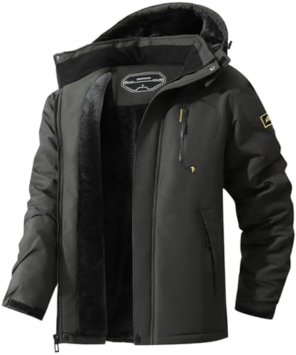 Men's Waterproof Ski Jacket - Warm Snow Coat for Hiking and Snowboarding