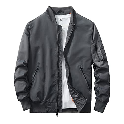 URBANFIND Men's Lightweight Slim Fit Casual Bomber Jacket