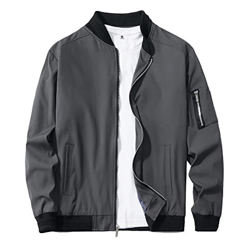 URBANFIND Men's Lightweight Slim Fit Casual Bomber Jacket