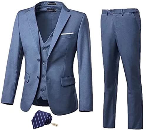 Slim Fit 3-Piece Men's Business Suit for Wedding, Prom, and Business Events