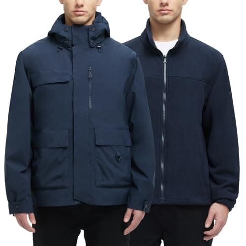Men's Waterproof 3-in-1 Winter Ski Coat Puffer Liner Snow Windbreaker